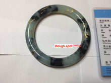 Load image into Gallery viewer, 58mm 100% Natural type A icy watery green dark carved flowers golden-painted round cut Jadeite Jade bangle PH76-5856