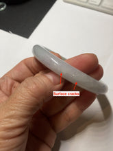 Load image into Gallery viewer, 54.6mm certified 100% natural Type A light gray white purple round cut jadeite jade bangle AA120-4902