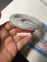 Load image into Gallery viewer, 56.4mm Certified Type A 100% Natural sunny green/white Jadeite Jade bangle BP51-3875