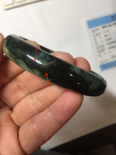 Load image into Gallery viewer, Shopify only 56.6mm Certified 100% natural Type A dark green/black jadeite jade bangle PF76-3520