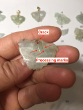Load image into Gallery viewer, 100% Natural type A icy watery light green clear Jadeite Jade butterfly pendant PH113-(6-13)
