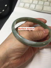 Load image into Gallery viewer, 70mm certified Type A 100% Natural dark green brown white plus size Jadeite Jade bangle BH231-0510