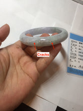 Load image into Gallery viewer, 54mm Certified Type A 100% Natural light green purple Jadeite Jade bangle PC98-9150