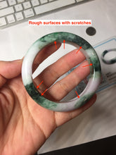 Load image into Gallery viewer, 55.5mm Certified 100% natural Type A Green & Light Purple jadeite jade bangle PH246-0510