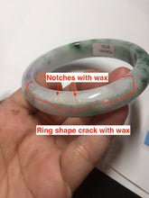 Load image into Gallery viewer, 57mm certified 100% natural type A sunny green/purple jadeite jade bangle BN83-8723