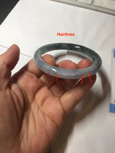Load image into Gallery viewer, 55mm Certified Type A 100% Natural icy watery dark green/purple/gray round cut Jadeite bangle AA132-6931