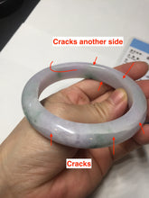Load image into Gallery viewer, 58mm certified 100% natural type A light green/purple/yellow(FU LU SHOU) jadeite jade bangle BN84-8722