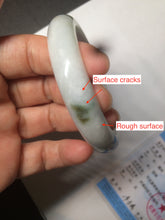 Load image into Gallery viewer, 56.5mm certified type A 100% Natural dark green/white jadeite jade bangle BG75-1837