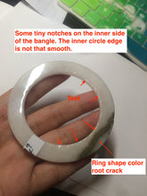 Load image into Gallery viewer, 53mm certified Type A 100% Natural white/brown flat style Jadeite jade bangle C89-4