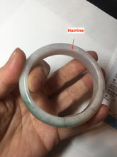 Load image into Gallery viewer, 52.8mm Certified Type A 100% Natural dark green/white/purple Jadeite Jade bangle BL83-4052