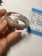Load image into Gallery viewer, 50.5mm certified 100% natural Type A light green/gray/purple jadeite jade bangle PD201-2387