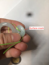 Load image into Gallery viewer, 28.5mm Type A 100% Natural light green Jadeite Jade concentric circle safety Guardian ring Pendant (子母扣,同心环) AC84