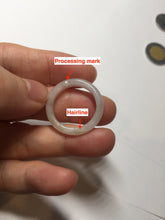 Load image into Gallery viewer, Size 8 1/2 100% natural type A icy watery white purple jadeite band ring PD199-12
