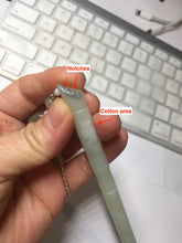 Load image into Gallery viewer, 19.5 cm 100% Natural Light green yellow gray black Bamboo-Style Xiu Jade (Serpentine) Hairpin with bead Hanging Ornament AW47