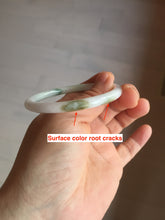 Load image into Gallery viewer, 53.9mm 100% natural Type A sunny green white purple round cut jadeite jade bangle BL96-4661