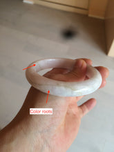 Load image into Gallery viewer, 59mm Certified 100% natural type A sunny green white/light purple jadeite jade bangle BF16-5408