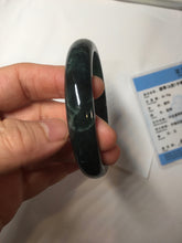 Load image into Gallery viewer, 61mm Certified Type A 100% Natural dark green/blue/gray/black Guatemala Jadeite bangle AZ145-6411