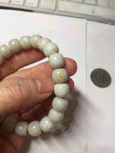 Load image into Gallery viewer, 10x8mm 100% Natural beige white brown vintage style flying dandelions Osmanthus fragrans cake(桂花糕) nephrite Jade bead bracelet HT133