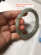Load image into Gallery viewer, 55.5mm Certified type A 100% Natural light green gray round cut Jadeite bangle PD41-9580
