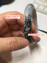 Load image into Gallery viewer, 60mm Certified Type A 100% Natural dark green/red/purple/gray Snowy Pine Mountain and Everlasting Crimson Heart (碧血丹心)Jadeite Jade bangle PE114-1222