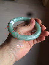 Load image into Gallery viewer, 55mm Certified type A 100% Natural green/white round cut Jadeite bangle BF79-4490