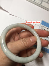 Load image into Gallery viewer, 53.5mm certified 100% natural Type A light green/white/ round cut jadeite jade bangle BS10-9563