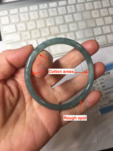 Load image into Gallery viewer, 55.7mm Certified Type A 100% Natural dark green/blue/gray Guatemala slim round cut Jadeite bangle PH174-8132