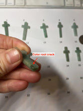 Load image into Gallery viewer, 100% Natural type A light green gray jadeite Jade Hand-held cross or cross pendant necklace PA208