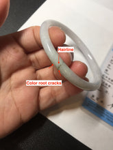 Load image into Gallery viewer, 56.5mm 100% natural Type A light green white round cut jadeite jade bangle BL89-4671