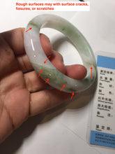 Load image into Gallery viewer, 54.8mm certified 100% natural Type A sunny green/purple/white jadeite jade bangle AA114-1051