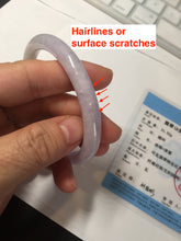 Load image into Gallery viewer, 56.5mm certified Type A 100% Natural purple white oval Jadeite Jade bangle BQ75-4930