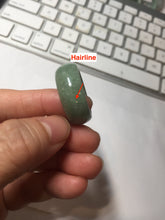 Load image into Gallery viewer, Size 11 1/2 100% natural type A oily dark green light green white broad jadeite jade band ring thumb ring PC246-5