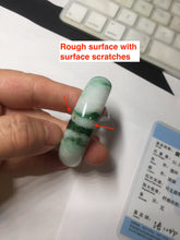 Load image into Gallery viewer, 46.7mm certified Type A 100% Natural sunny green/brown/white(白底青) kids Jadeite Jade bangle/scarf buckle PJ67-0098