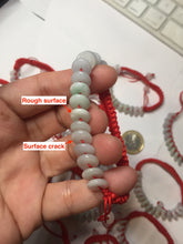 Load image into Gallery viewer, 100% natural type A green white purple Safety Guardian Button donut jadeite jade thread woven bracelets PD98