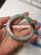 Load image into Gallery viewer, 57mm Certificated sunny green/dark green/white jadeite jade bangle BK119-8242
