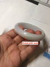 Load image into Gallery viewer, 52mm certified type A 100% Natural sunny green/white/purple oval jadeite jade bangle BK117-0281