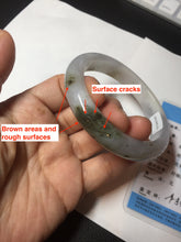 Load image into Gallery viewer, 57.5mm Certified Type A 100% Natural icy watery white purple black brown Jadeite Jade bangle BL73-7043