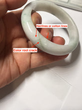 Load image into Gallery viewer, 53.5mm certified 100% natural Type A sunny green white jadeite jade bangle PA259-3846