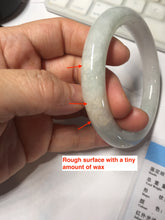 Load image into Gallery viewer, 57.8mm Certified Type A 100% Natural light green purple chubby round cut Jadeite bangle BS127-4027