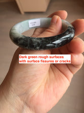 Load image into Gallery viewer, 53.5mm certified 100% natural Type A sunny green dark green purple jadeite jade bangle AA34-4258