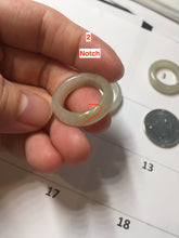 Load image into Gallery viewer, Size 4 1/2 -8 1/2 100% natural type A icy watery light green yellow gray black jadeite jade band ring PC226