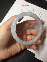 Load image into Gallery viewer, 57.2mm Certified Type A 100% Natural icy watery white purple black brown Jadeite Jade bangle BL72-7066