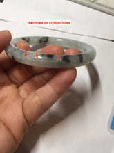 Load image into Gallery viewer, 56mm certificate 100% natural Type A white dark green ink painting (水墨) round cut jadeite jade bangle PC157-3144