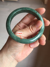 Load image into Gallery viewer, 58mm certified type A 100% Natural oily spinach green jadeite jade bangle PC12-9257