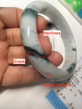 Load image into Gallery viewer, 59.5mm certified Type A 100% Natural green/white/purple Jadeite bangle R107-0467