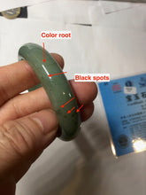 Load image into Gallery viewer, 51.5mm Certified Type A 100% Natural Oily Dark Green Gray Black(油青) Oval Jadeite Jade Bangle PE101-7127