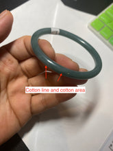 Load image into Gallery viewer, 48mm Certified Type A 100% Natural deep sea green/blue/gray/white oval round cut Guatemala Jadeite bangle KS95-2468