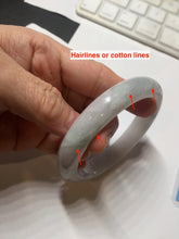 Load image into Gallery viewer, 58.7mm Certified Type A 100% Natural icy watery green/purple chubby Jadeite Jade bangle BP222-9540