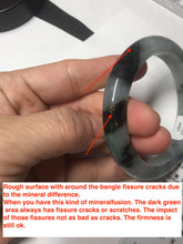 Load image into Gallery viewer, Shopify only. 56.5mm certified 100% natural type A dark green white jadeite jade bangle BN88-4487