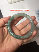 Load image into Gallery viewer, 54.6mm Certified Type A 100% Natural green white gray round cut jadeite Jade bangle BH236-0267